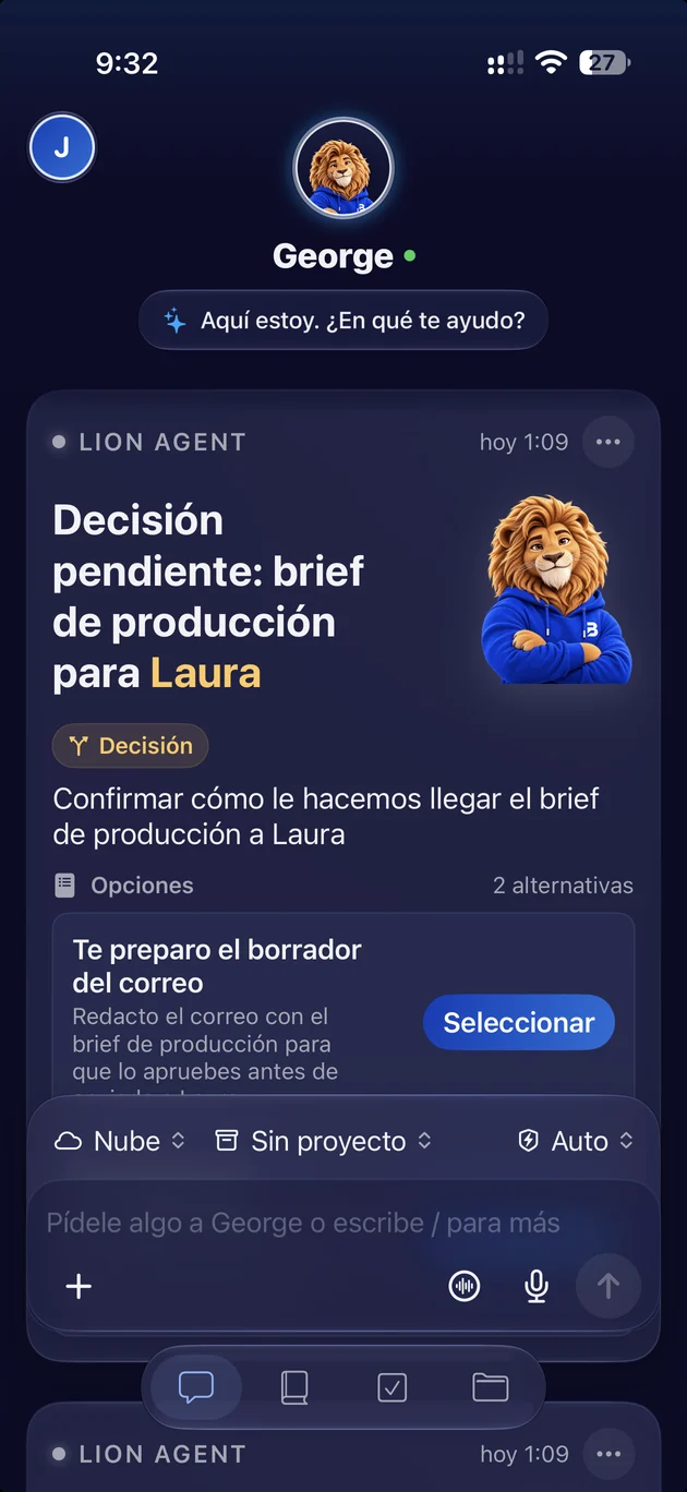 Captura real del iPhone: George presenta una decisión pendiente con dos opciones para elegir